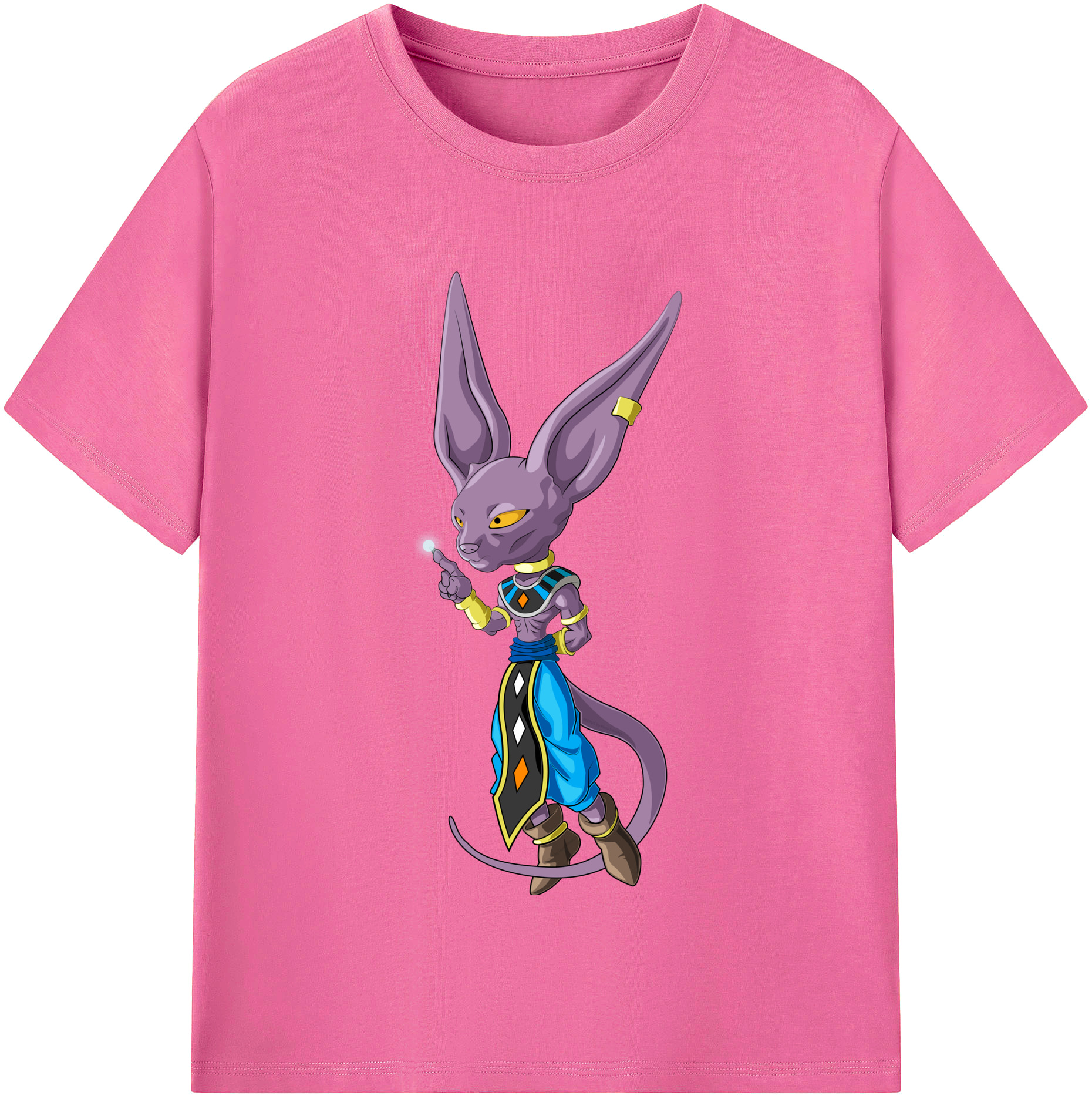 （画像用） ドラゴンボール ビルス 破壊神ビルス DRAGON BALL Beerus Birusu レディースカジュアルプリントTシャツ（綿100％）